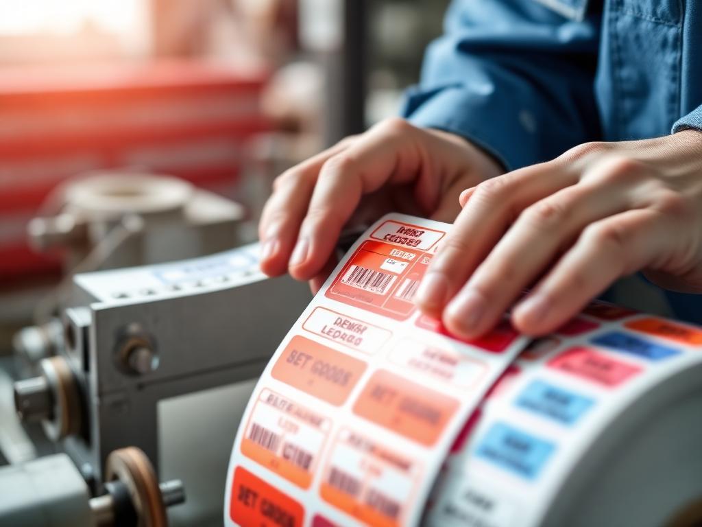 Impressora digital Konica Minolta imprimindo rótulos
